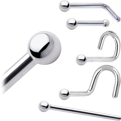 Platinum 1.5mm Ball Nose Ring