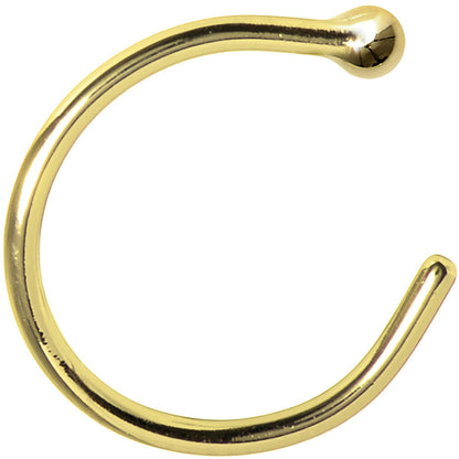 20G 3/8 Solid 18K Yellow Gold Nose Hoop