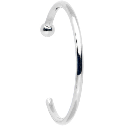 20G 3/8 Solid 18K White Gold Nose Hoop