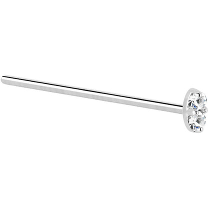 14k White Gold 1.5mm Genuine Diamond Marquise Nose Ring