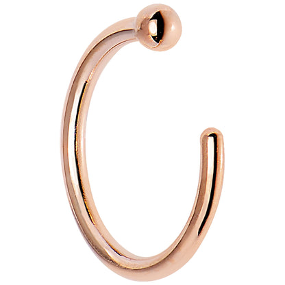 20G 1/4 14k Solid Rose Gold Nose Hoop