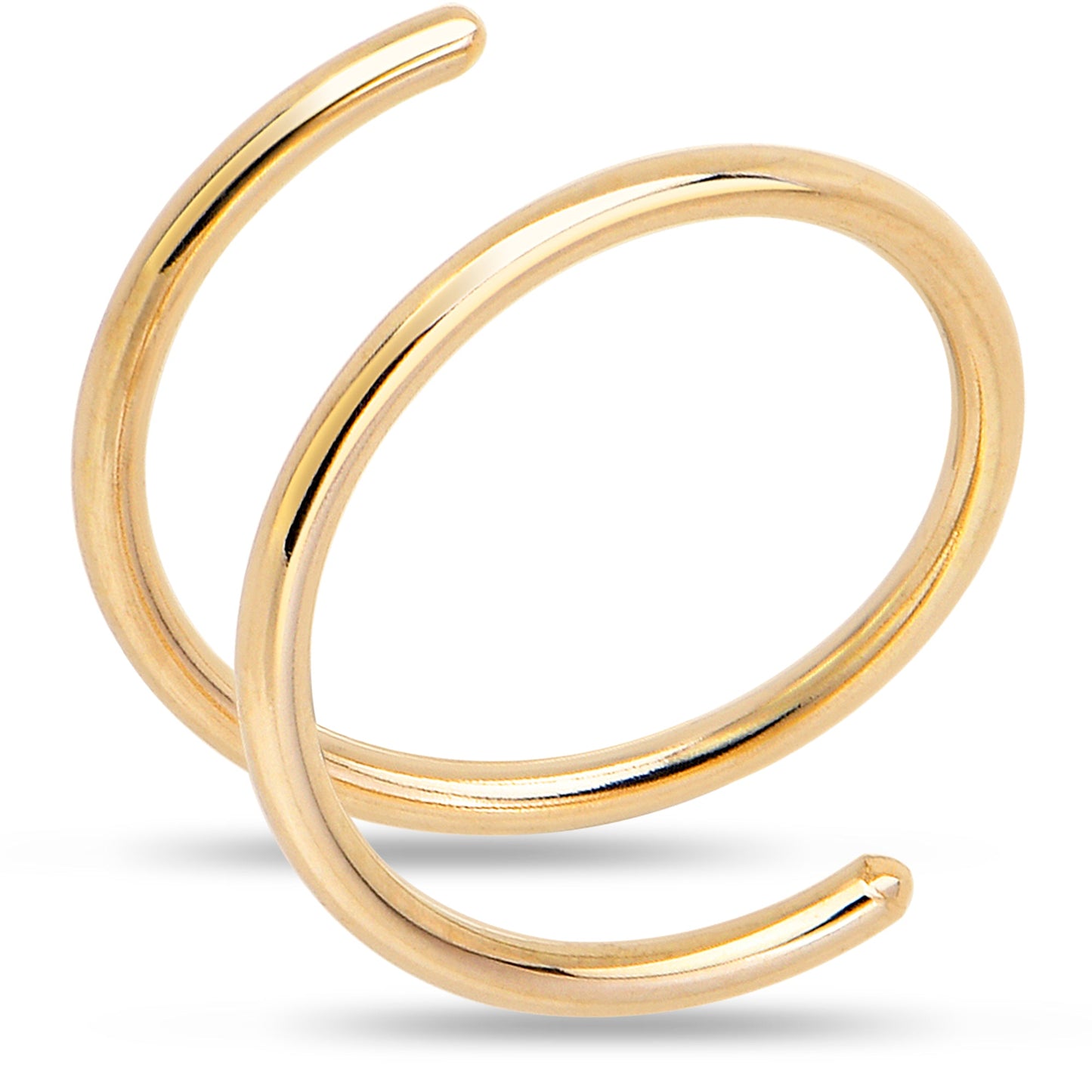 Double Hoop Nose 14k Yellow Gold Filled Spiral Nose Ring