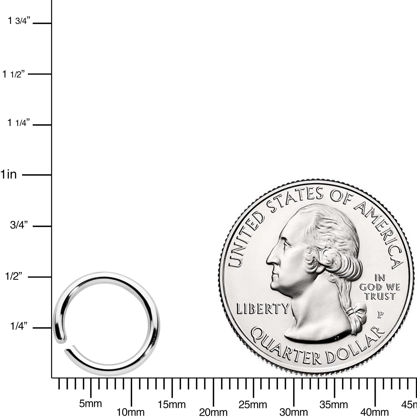 14G 3/8 Handcrafted Solid 14k White Gold Seamless Circular Ring