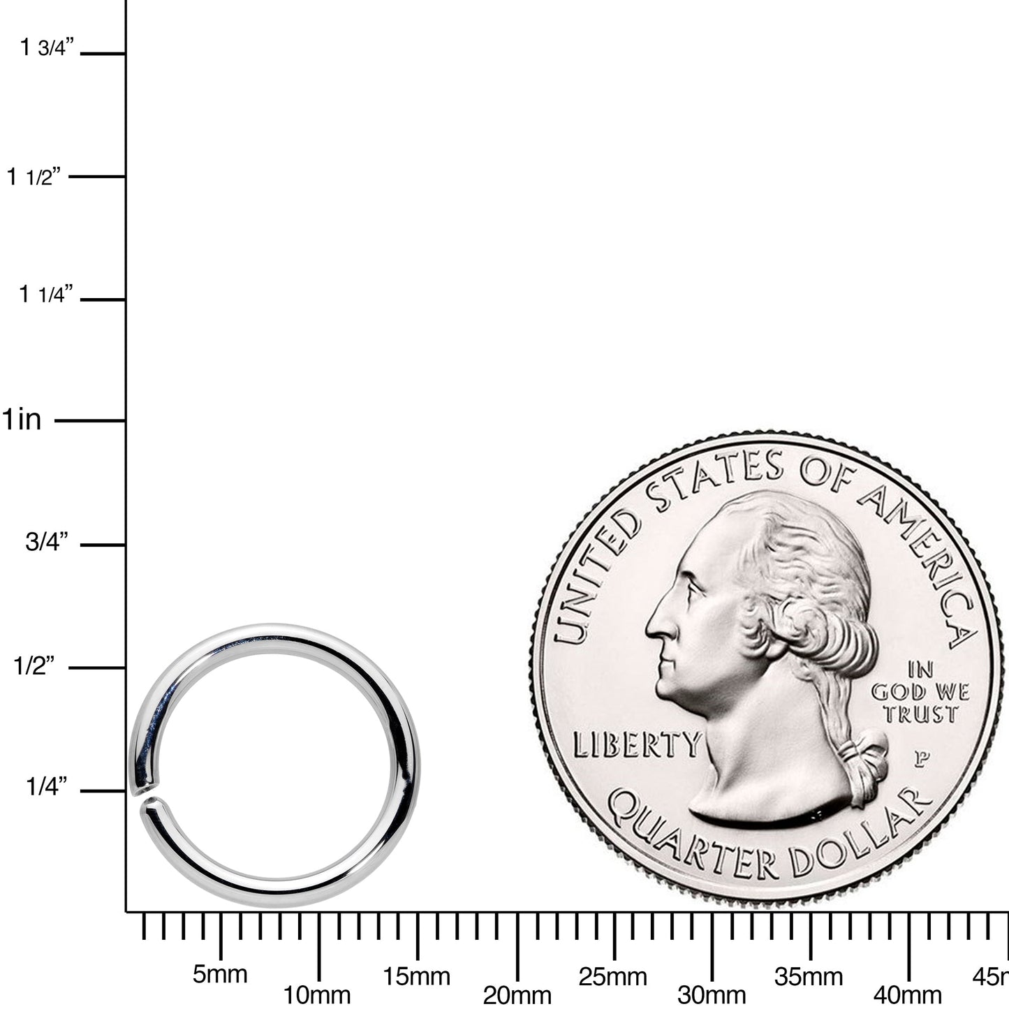 14G 7/16 Handcrafted Solid 14k White Gold Seamless Circular Ring