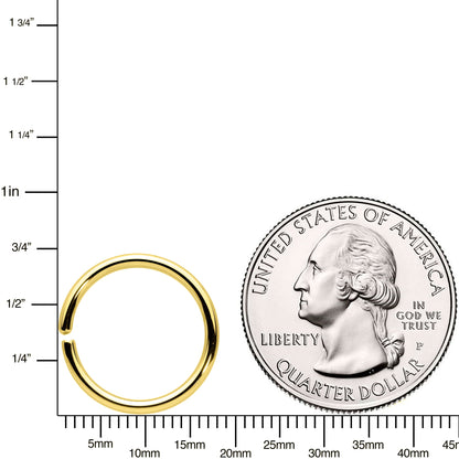 14G 1/2 Handcrafted Solid 14k Yellow Gold Seamless Circular Ring