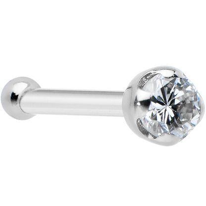 14k Solid White Gold Genuine 1.5mm Diamond Micro Nose Ring