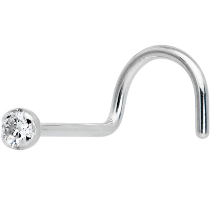 14k Solid White Gold Genuine 1.5mm Diamond Micro Nose Ring