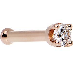 14k Rose Gold 2mm Lab Grown Diamond Nose Ring