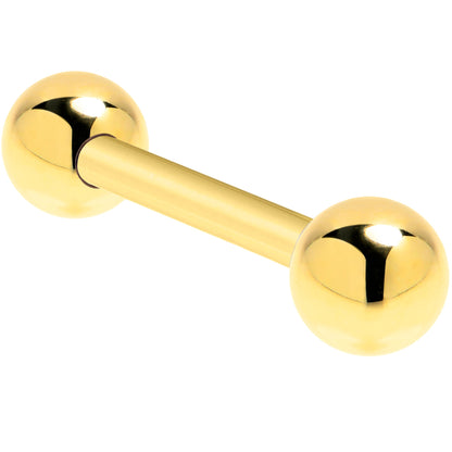 14k Solid Gold Ball Internally Threaded Barbell Tongue Ring