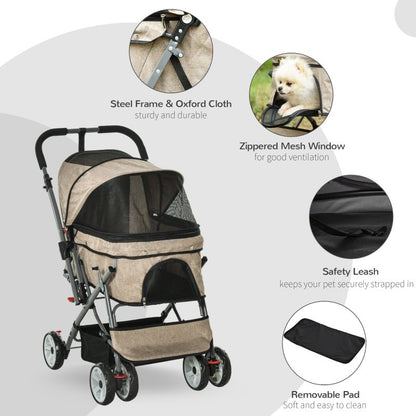 Pet Foldable Travel Carriage Stroller with Reversible Handle - Jaico Online Shop