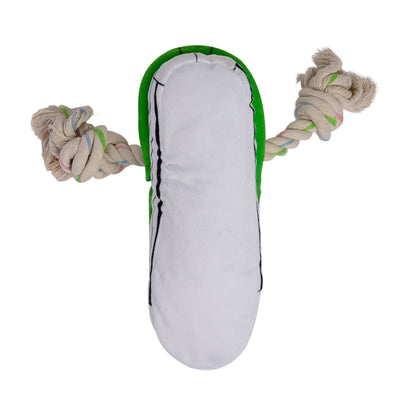 Squeaky Comfort Plush Sneaker Dog Toy – with Treat Compartment, Safe & Durable – Green