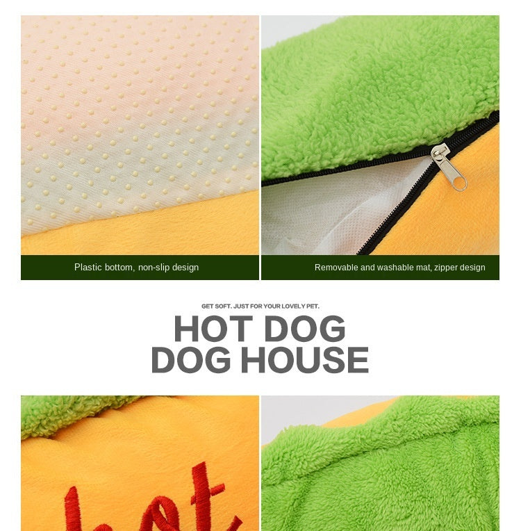 Hot Dog Shaped Pet Bed