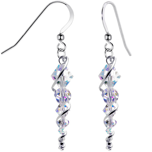 925 Sterling Icicle Drop Earrings Created with Crystals