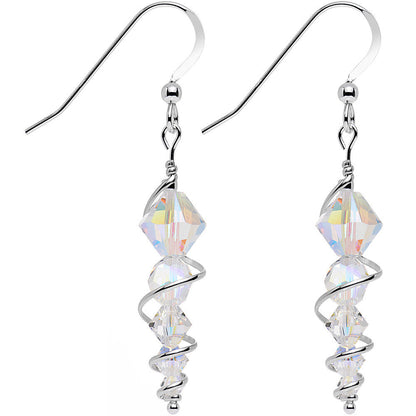 925 Sterling Icicle Drop Earrings Created with Crystals