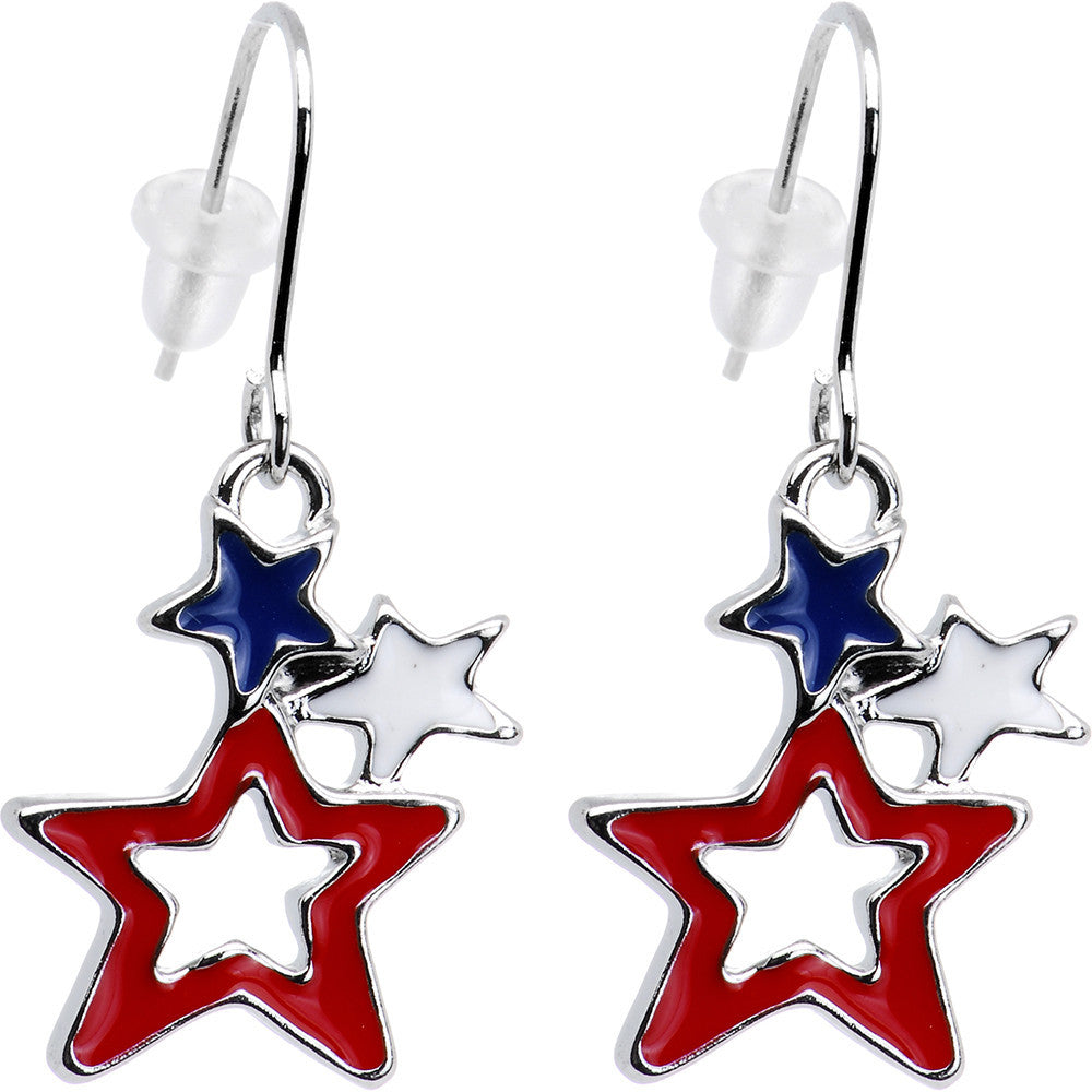 Patriotic Star Dangle Earrings