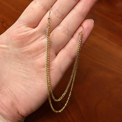 Handcrafted Pirate Booty Gold Plated Ear to Nose Chain 20G 5/16