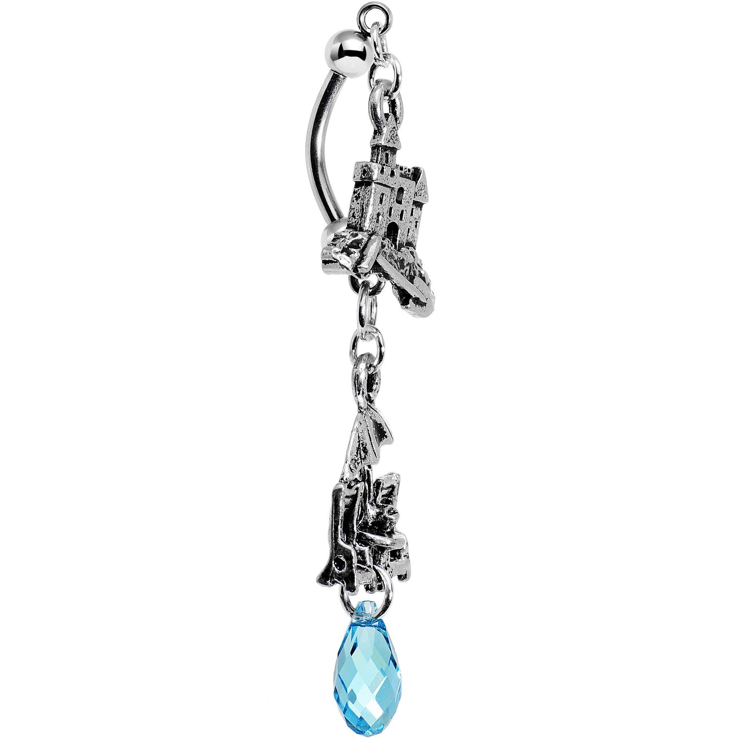 Beachy Keen Double Mount Belly Ring Created with Crystals