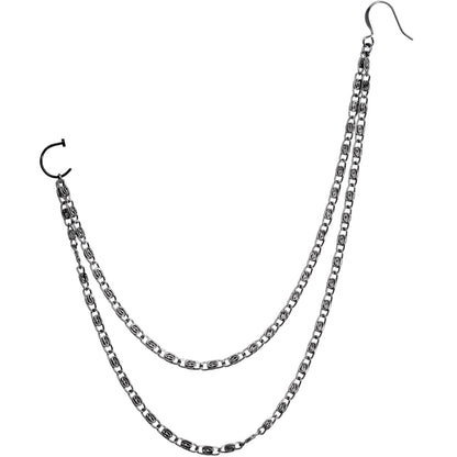 Handcrafted Black Anodized Double Sweep Ear to Nose Chain