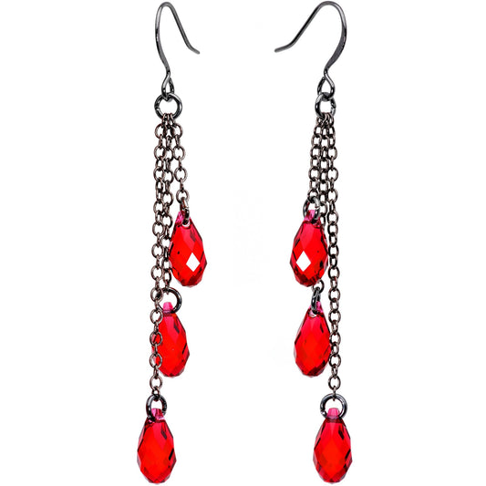Handmade Vampire Drop Dangle Earrings Created with Crystals