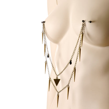 Handcrafted Warrior Drop Nipple Chain Created with Crystal