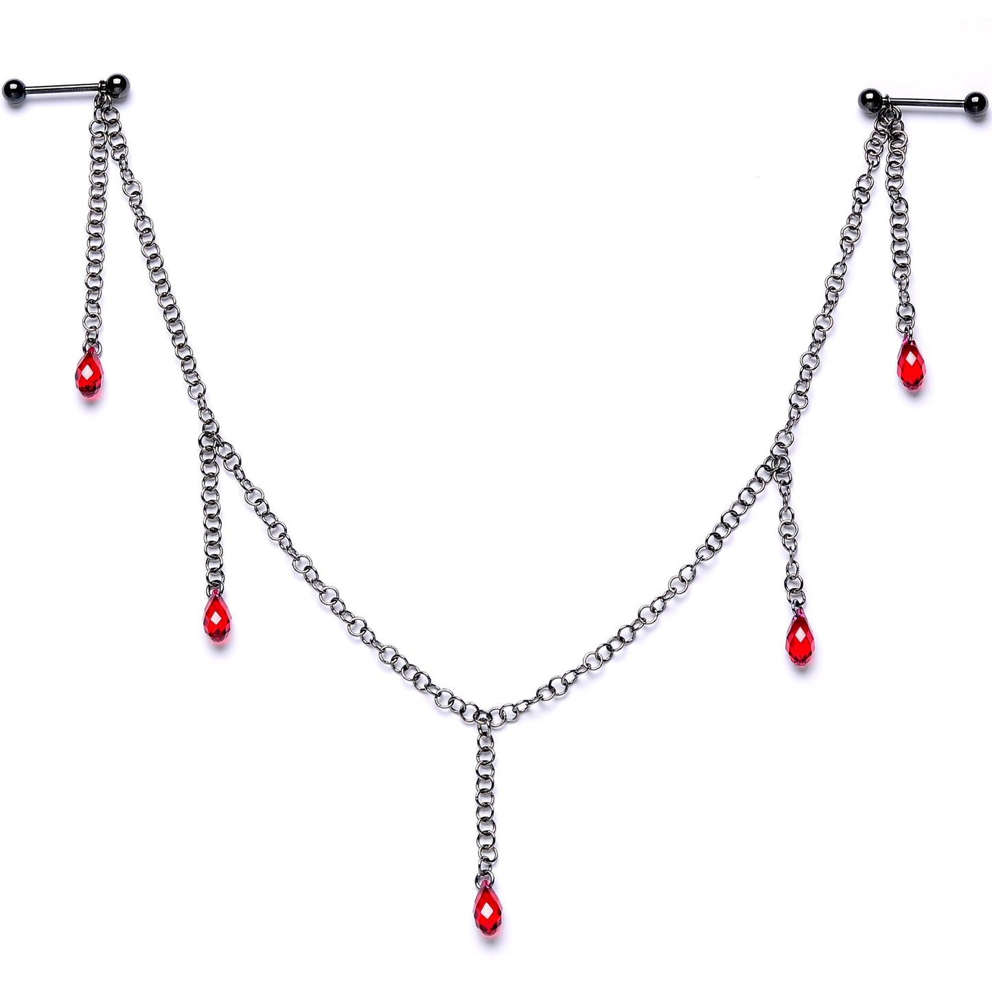 5/8 Handmade Vamp Kiss Nipple Chain Created with Crystal