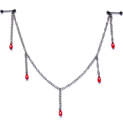 5/8 Handmade Vamp Kiss Nipple Chain Created with Crystal