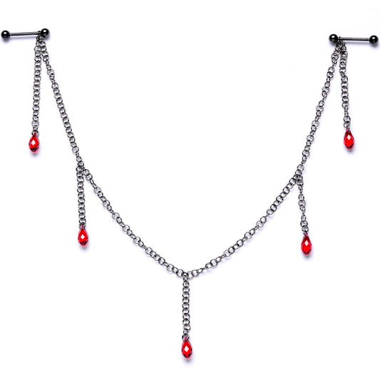 5/8 Handmade Vamp Kiss Nipple Chain Created with Crystal