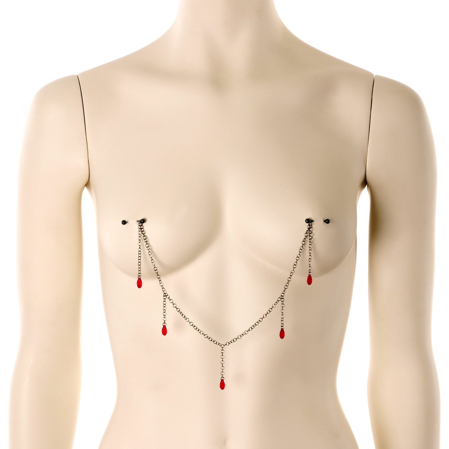 5/8 Handmade Vamp Kiss Nipple Chain Created with Crystal