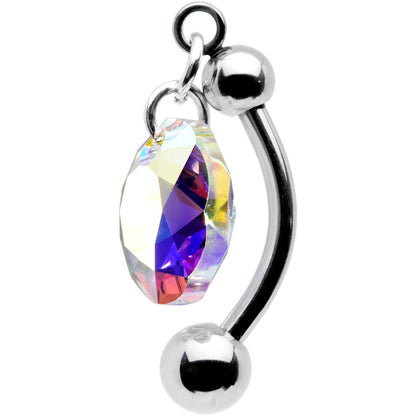 Aurora Drop Top Mount Belly Ring Created with Crystals