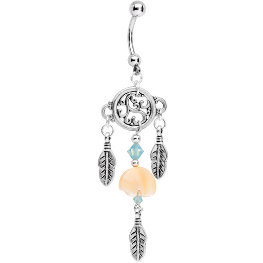 Bear Dreamcatcher Belly Ring Created with Crystals