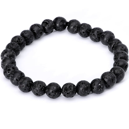 Handmade Lava Stone Citrine Scorpio Zodiac Bracelet Set of 2