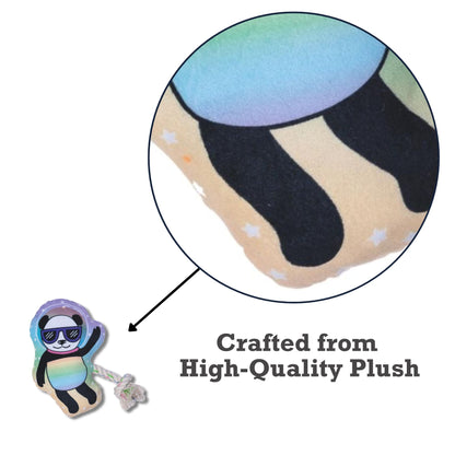 Space Panda Plush Dog Toy – with Squeaker & Crinkle Paper for Fun Play