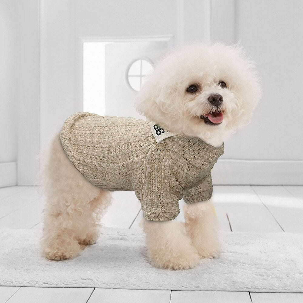 Winter Warm Knitted Turtleneck Sweater for Small Dogs or Cats