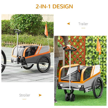 Pet Bike Trailer 2 - in - 1 Travel Stroller - Jaico Online Shop