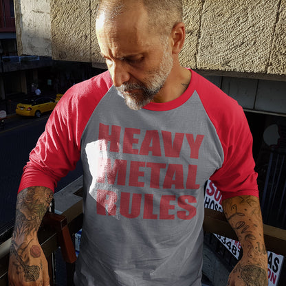 Heavy Metal Rules Raglan 3/4 Sleeve Shirt