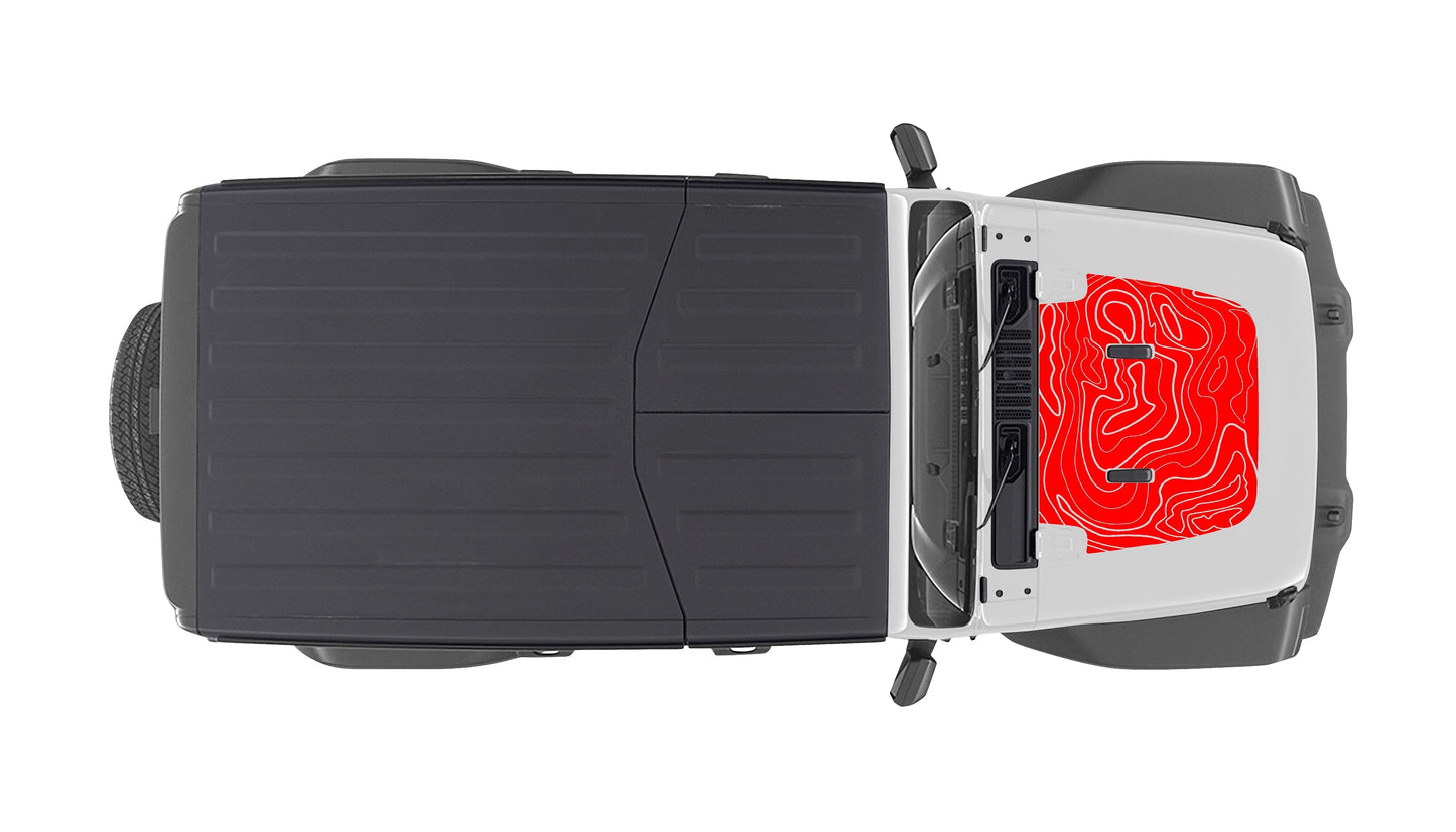 Hood "Topographic" Decal Cover for 2018-2024 Jeep Wrangler
