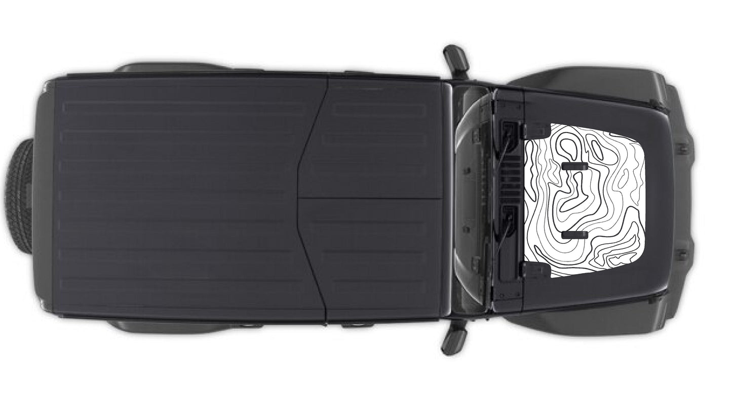 Hood "Topographic" Decal Cover for 2018-2024 Jeep Wrangler