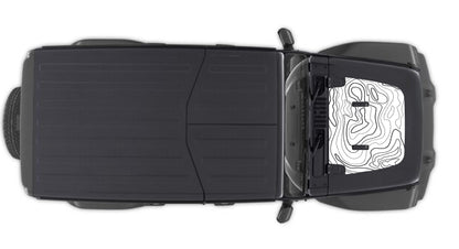 Hood "Topographic" Decal Cover for 2018-2024 Jeep Wrangler