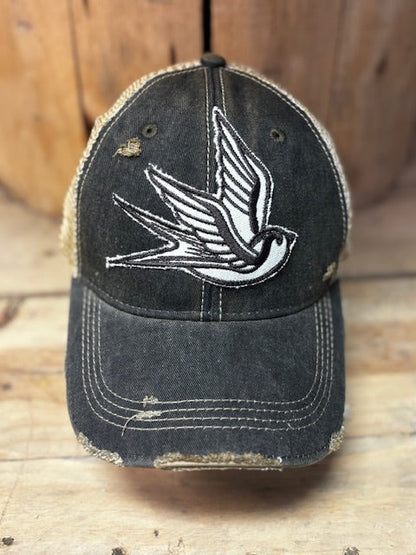 Sparrow Distressed Mesh Snapback Baseball Cap