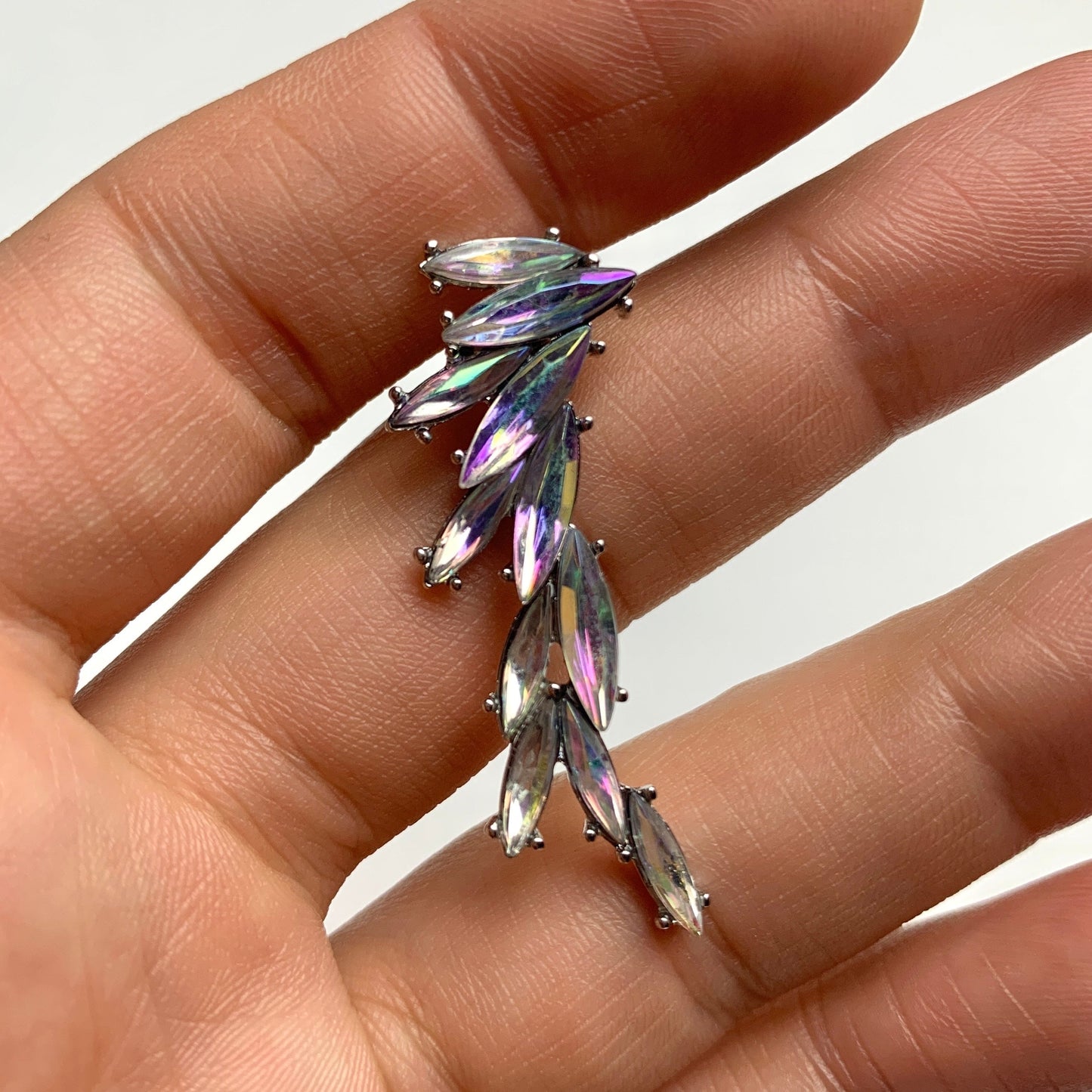 1/4 Aurora Gem Feathered Cascade Tragus Cartilage Earring