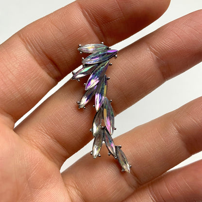 1/4 Aurora Gem Feathered Cascade Tragus Cartilage Earring