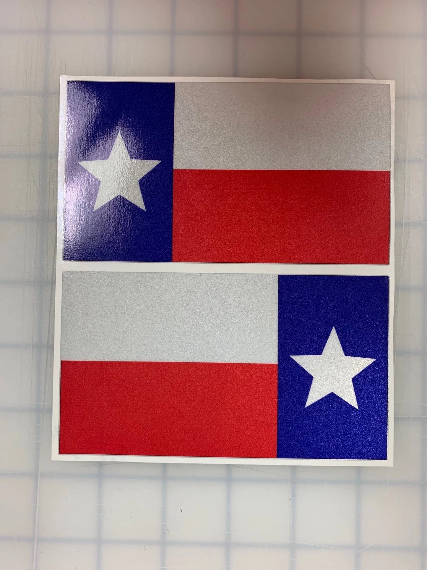 Texas State Flag: 5" 3M Reflective Decal Stickers (x2)