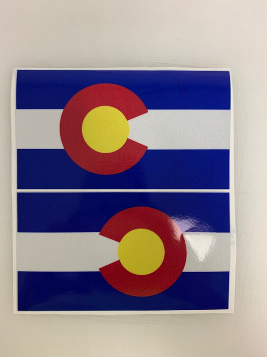 Colorado State Flag: 5" 3M Reflective Decal Stickers (x2)