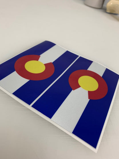 Colorado State Flag: 5" 3M Reflective Decal Stickers (x2)