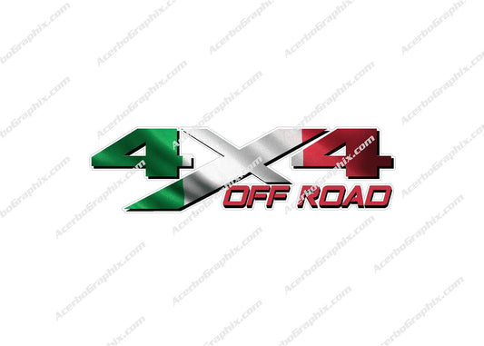 4x4 Off Road "Italian Flag" Decal Stickers (x2)