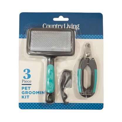 Country Living All-in-One 3-Piece Dog Grooming Kit for a Healthy and Well-Groomed Pet
