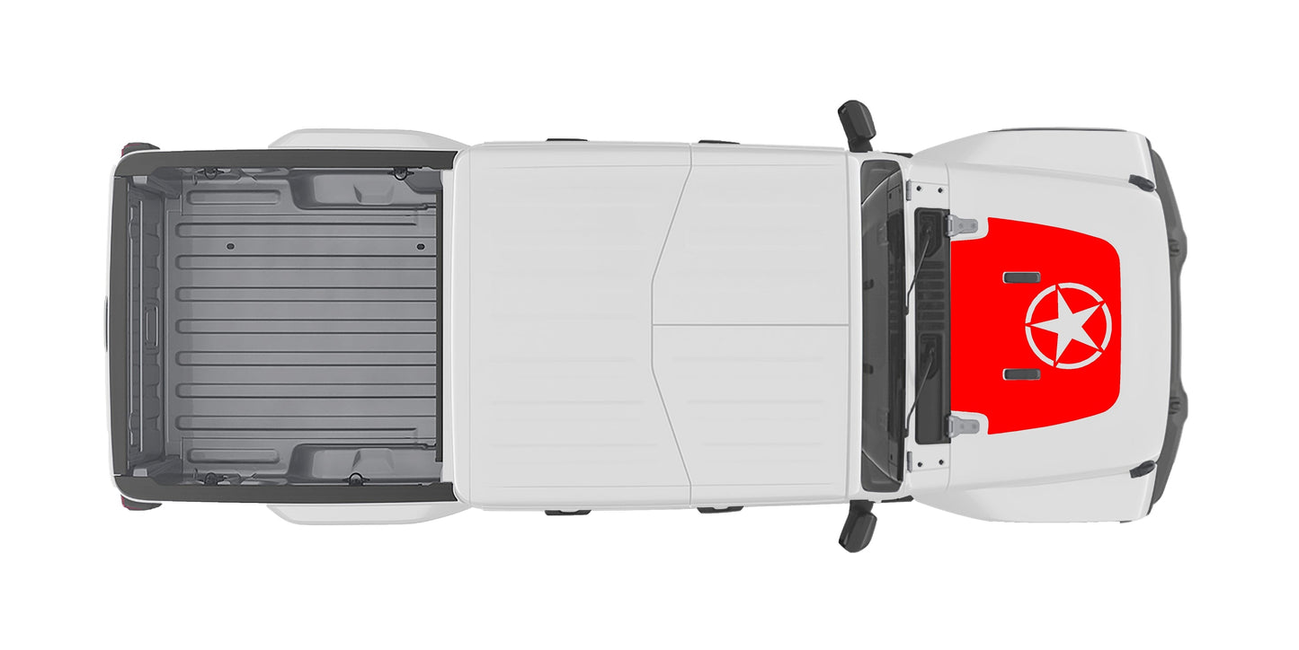 Military Star Hood Decal Cover for 2018-2021 Jeep Gladiator