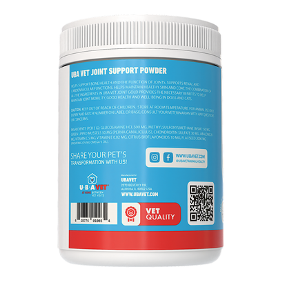 UBAVET Joint Gold Support Powder for Dogs & Cats – 8.8 oz / 250 g