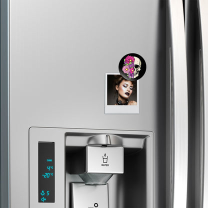 Acrylicious Floral Flowers Skull Magnet by Onyx O