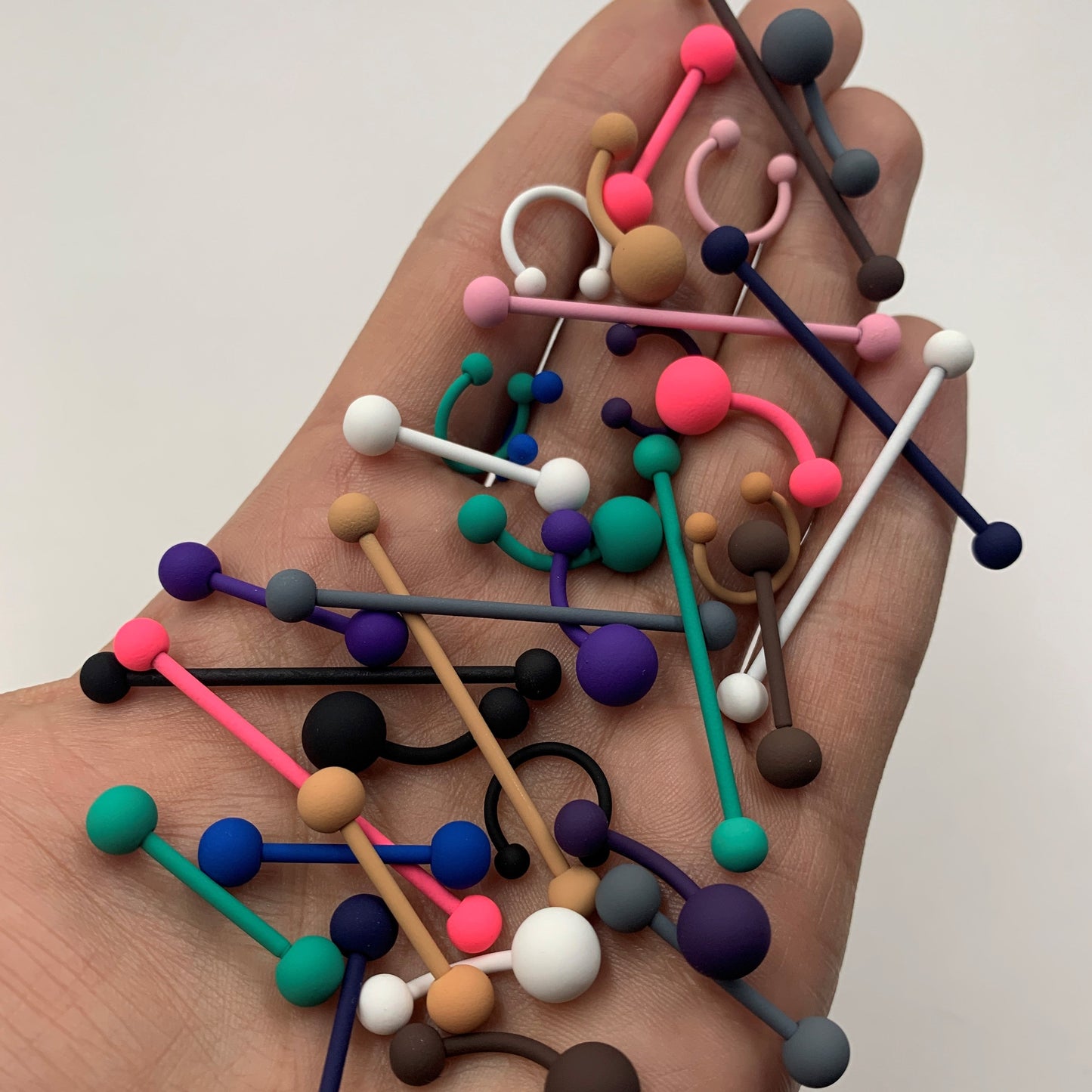 14G Hot Hot Pink Matte Industrial Barbell 38mm